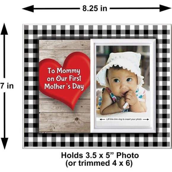 To Mommy on Our First Mother's Day Picture Frame | Holds 3.5” x 5” Photo - Picture 3 of 5